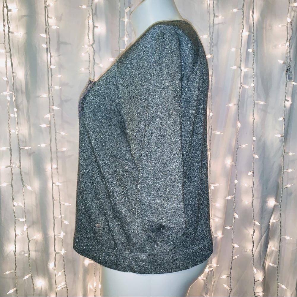 LANE BRYANT ⭐️ Silver Sparkle Sequin Raglan Blouse - Picture 5 of 7